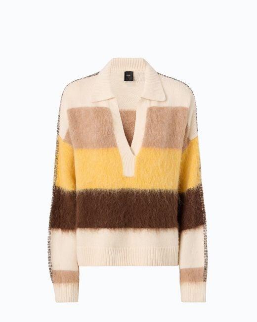 Pinko Natural Striped Alpaca-Blend Sweater