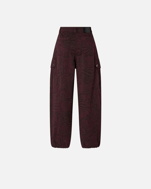 Pinko Purple Balloon Trousers With Animal Motif