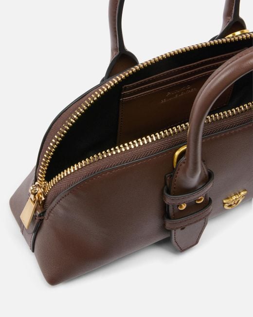 Pinko Brown Small Leather Escape Bag Baguette