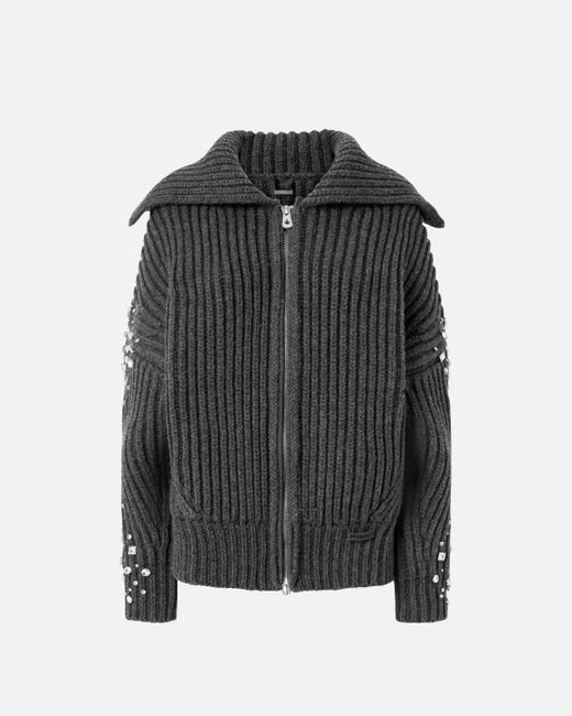 Pinko Black Cardicoat With Rhinestones