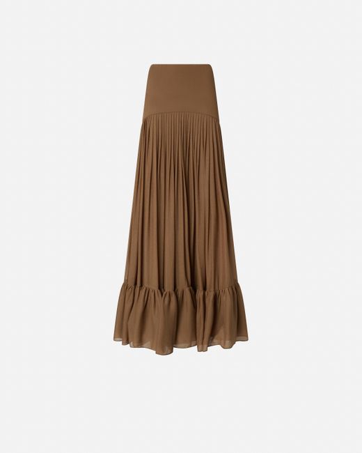 Pinko Natural Long Frilly Skirt