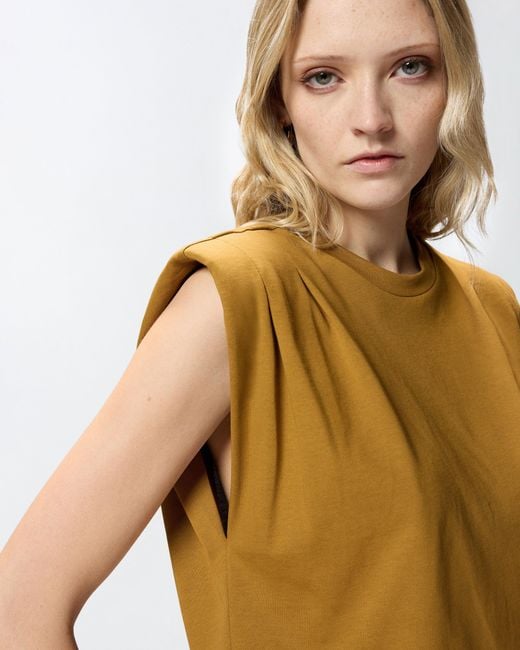 Pinko White Sleeveless Double Jersey T-Shirt