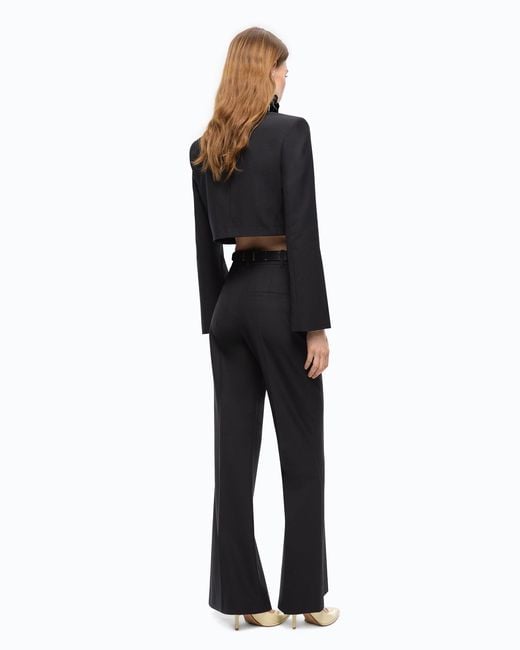 Pinko Black Tailored Wool Crêpe Trousers