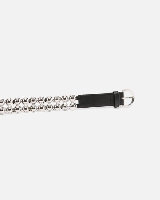 Pinko White 3-Cm Belt With Studs