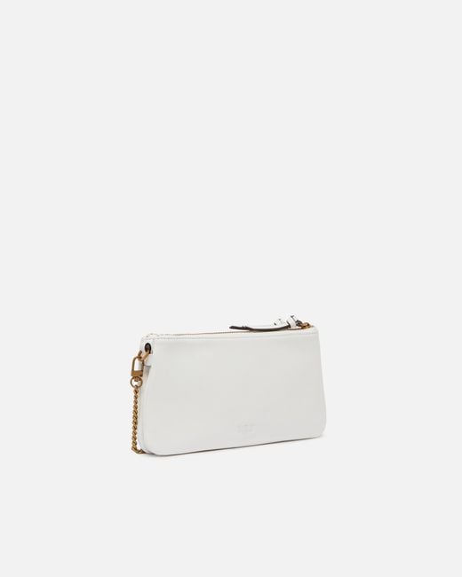Pinko Natural Leather Mini Double Bag With Shoulder Strap