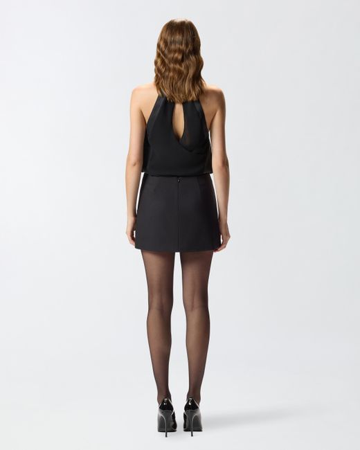 Pinko Black Crystal And Pearl Miniskirt