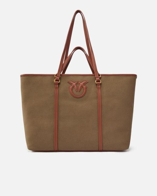 Maxi Borsa Shopper di Pinko in Brown