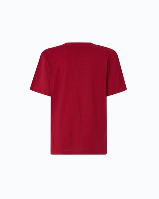 Pinko Red T-Shirt With Love Birds Jewel Detail