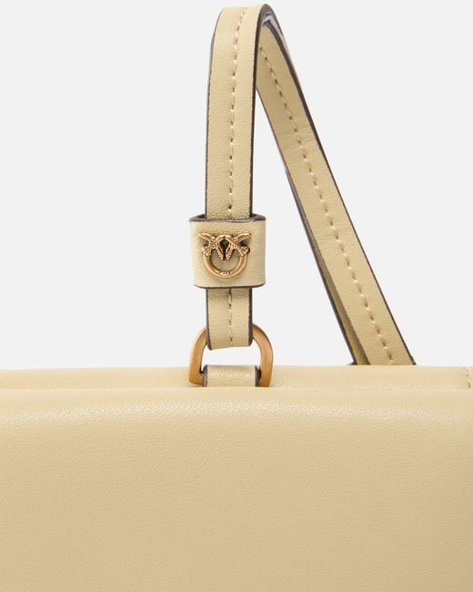 Pinko White Compact Leather Wallet With Wristlet