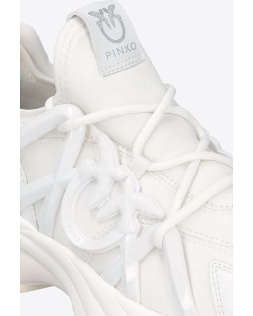 Pinko White Slip-on Ariel Sneakers With Love Birds Detail