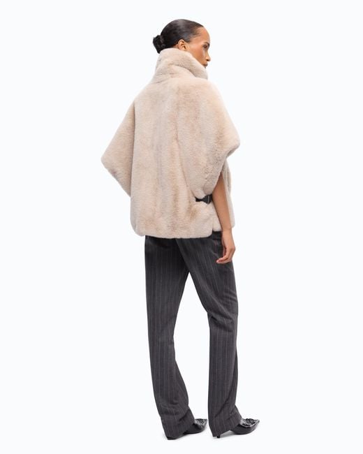 Pinko Natural Faux Fur Cape