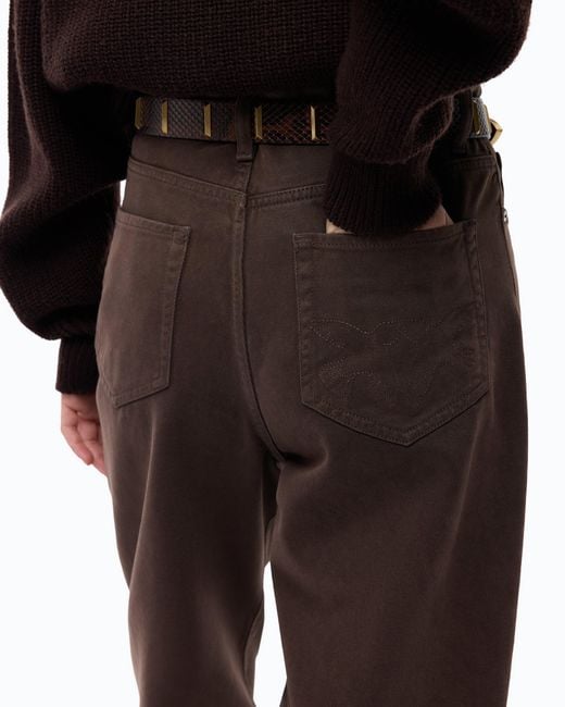 Pinko Brown Barrel-Fit Bull Denim Jeans