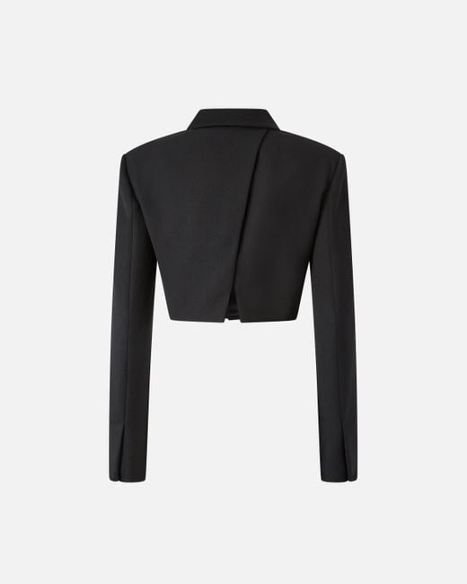 Pinko Black Short Spencer Jacket With Satin Lapels