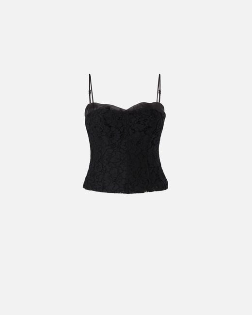 Pinko Black Lace Bustier Top