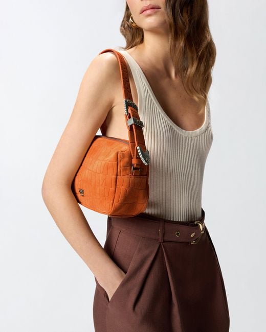 Pinko Orange Medium Crossbody Bowler Bag