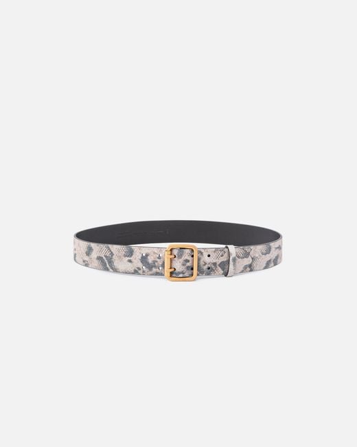 Pinko White Belt With Python Print, 4 Cm