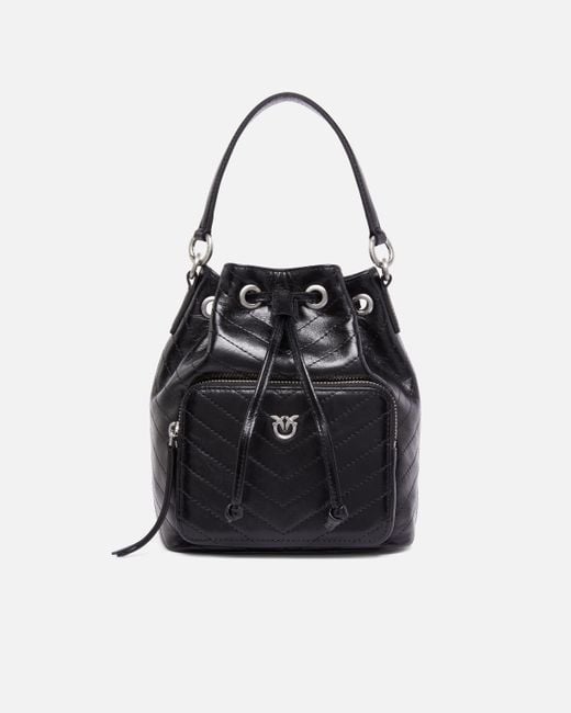 Borsa A Mano Piccola Cargo Bucket Bag di Pinko in Black