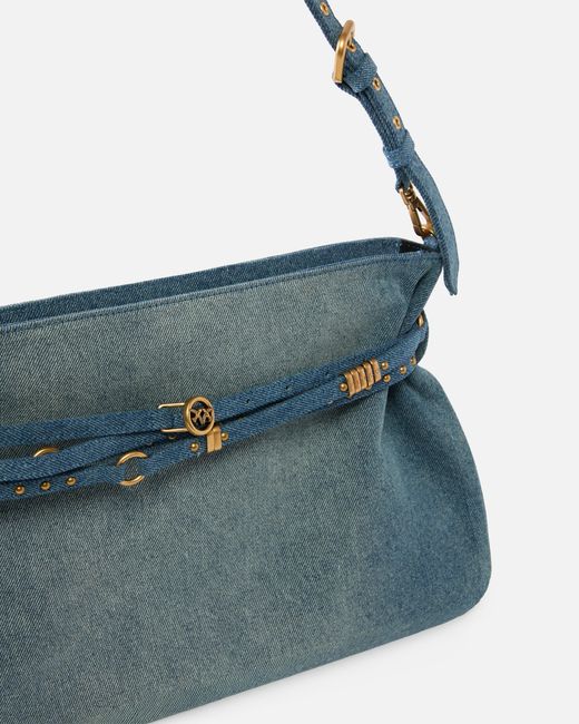 Pinko Blue Belt Bag Big Large Shoulder Bag