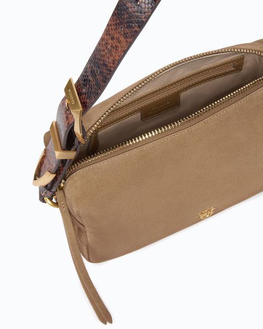 Pinko White Medium Crossbody Boston Bag
