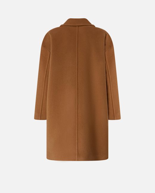 Pinko Brown Single-breasted Wool-blend Cloth Coat