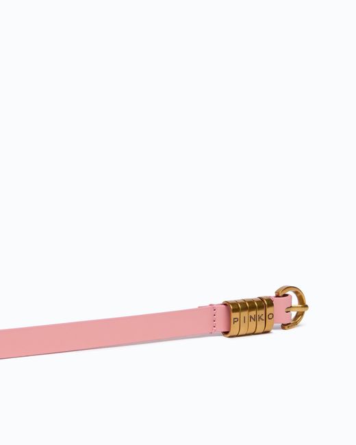 Pinko White 1.2-Cm Belt With Lettering Logo