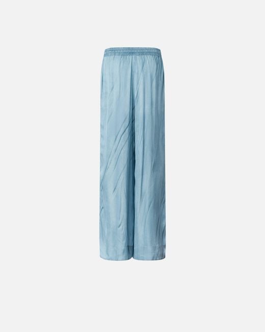 Pinko Blue Fluid Trousers With Placed Jewel Print
