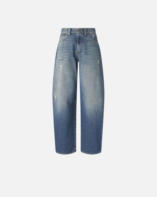 Pinko Blue Balloon-fit Jeans With Extra-curve Leg