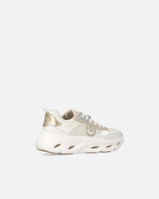 Pinko White Sneakers With Love Birds Logo