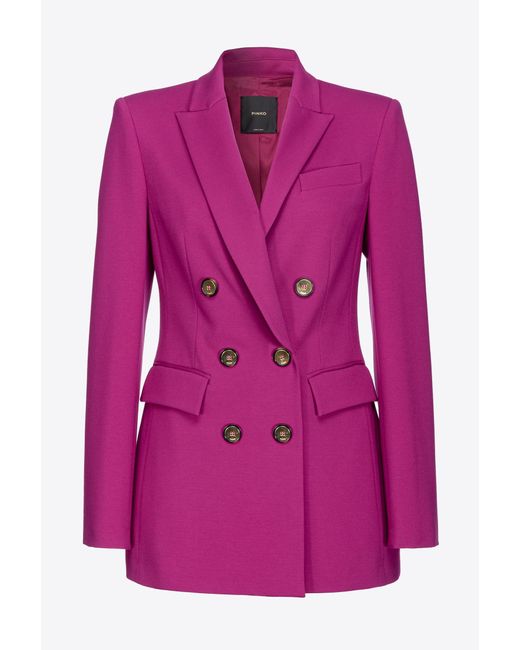 Blazer doppiopetto punto stoffa di Pinko in Pink