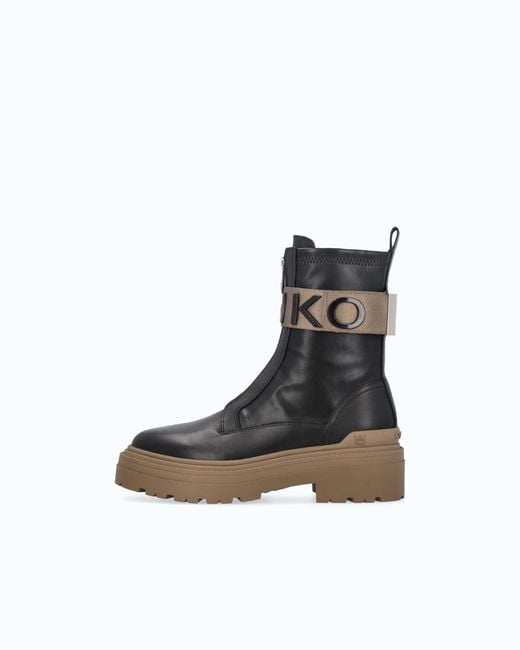 Pinko White Platform Boots With Lettering Logo