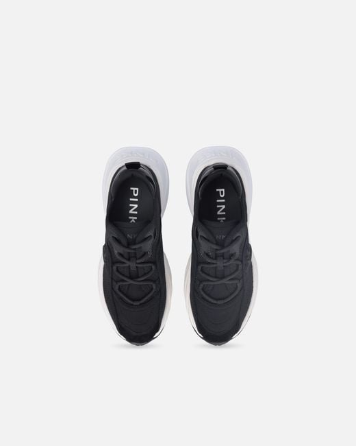 Pinko White Ariel Perforated Sneakers With Bird Logo