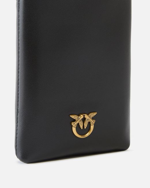 Pinko White Leather Smartphone Case With Shoulder Strap