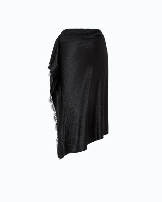 Pinko Black Asymmetric Midi Skirt
