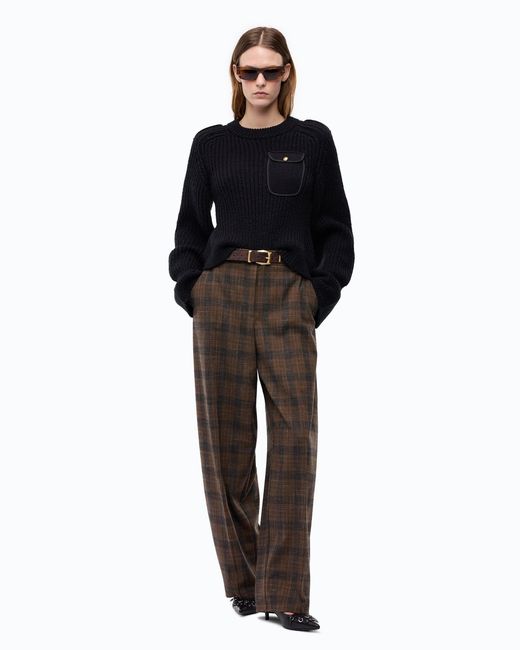 Pinko Black Ribbed Sweater With Small Pocket