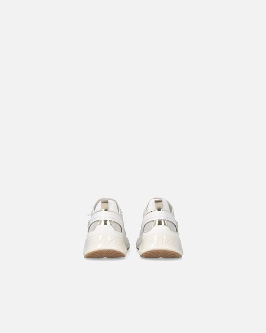 Pinko White Knitted Sneakers With Laces And Cord Lock