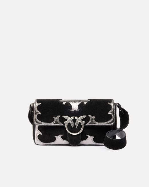 Pinko Black Love Bag One Slouchy Medium Shoulder Bag