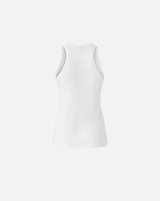 Pinko White Ribbed Vest Top