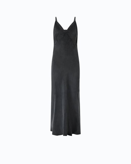 Pinko Blue Midi Slip Dress With Removable Love Birds Logo