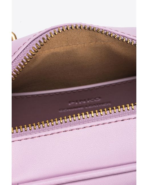 Pinko Pink Mini Bowling Bag In Leather