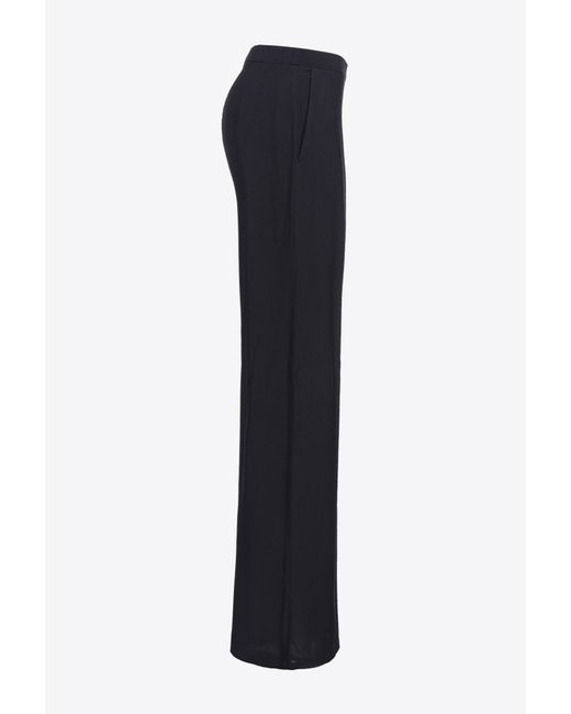 Pinko Blue Crepe De Chine Pull-on Trousers