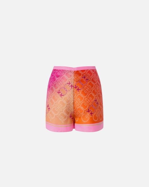 Pinko Pink Pareo Shorts With Love Birds Logo