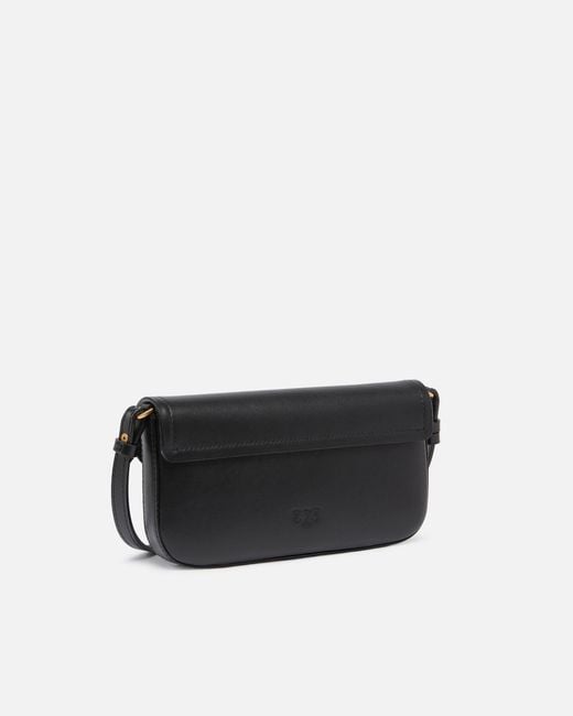 Pinko Black Saddle Flat Medium Shoulder Bag