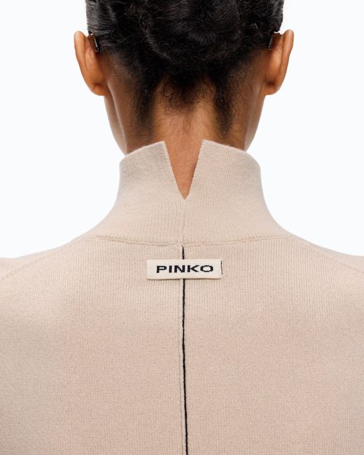 Pinko Natural Wool And Cashmere Turtleneck Sweater