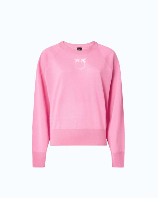 Pinko Pink Sweater With Love Birds Logo