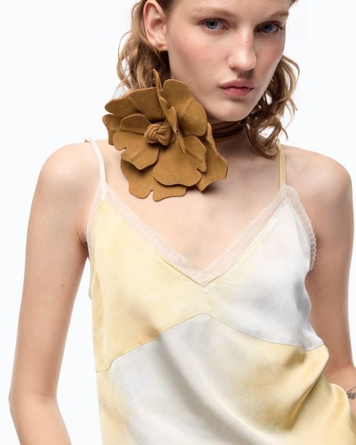 Pinko White Gradient Satin Top