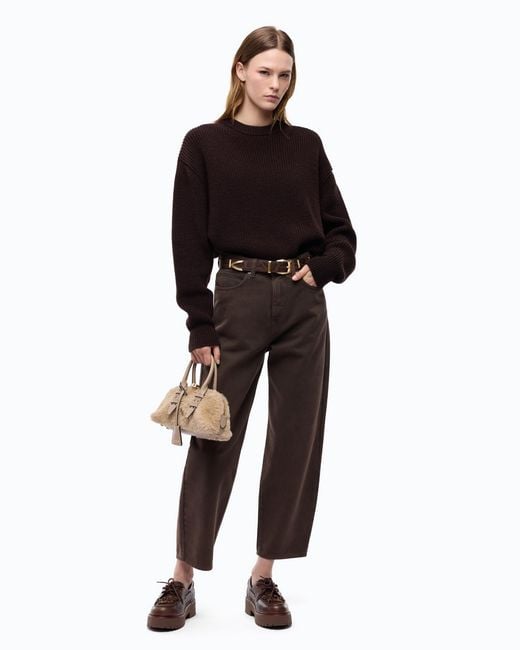 Pinko Brown Barrel-Fit Bull Denim Jeans