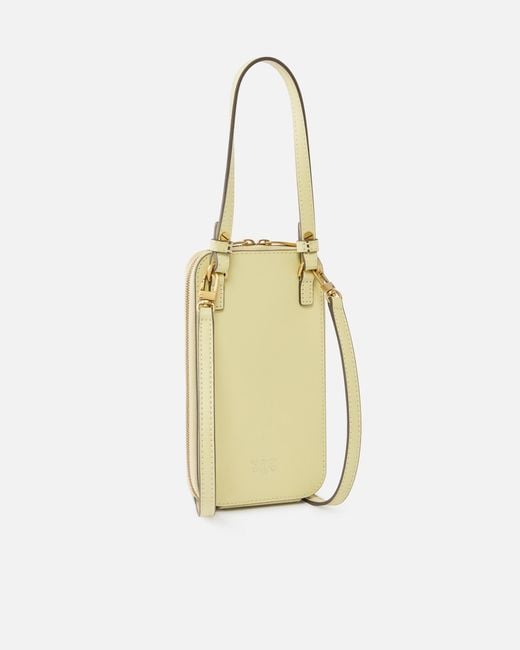 Pinko Metallic Zip-Around Leather Smartphone Case