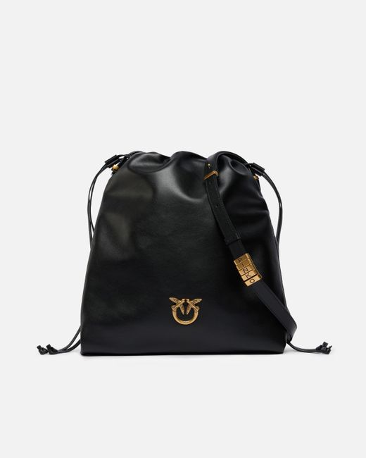 Borsa A Spalla Media Slouchy Bag Verticale di Pinko in Black
