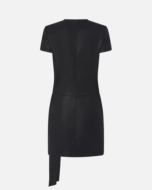 Pinko Black Short Pinstriped Dress With Draping