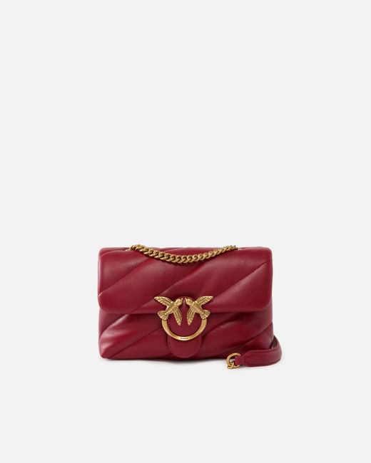 Pinko Red Small Shoulder Bag Love Bag Puff Maxi Quilt